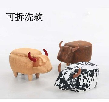 奇滿來 動物椅子小牛牛可拆洗款兒童椅穿鞋椅動物小矮凳創意設計沙發小凳子鄉村風嬰幼兒小孩baco Yahoo奇摩拍賣