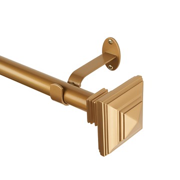 Elrene Home Fashions Florence Adjustable Curtain Rod with Square Finials, 86-120