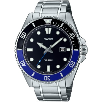 CASIO 新槍魚系列黑水鬼200米潛水錶/黑藍/MDV-107D-1A2