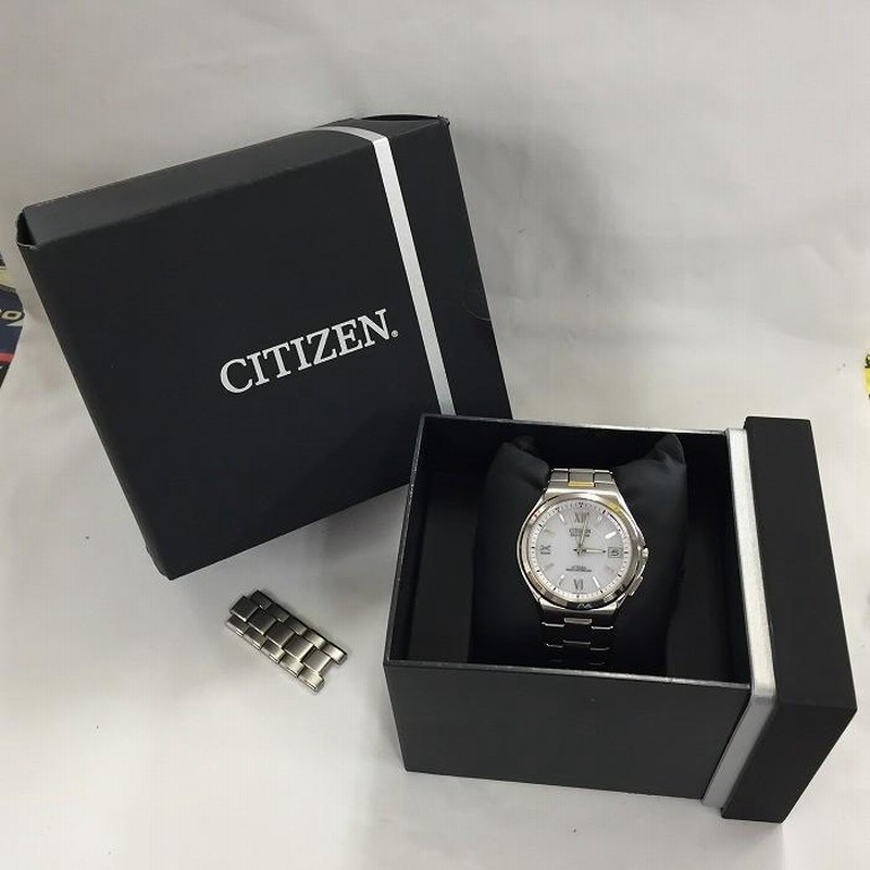 シチズン エコドライブ アテッサ　グレー メンズ腕時計 中古】シチズン アテッサ メンズ 腕時計 エコドライブ シルバー