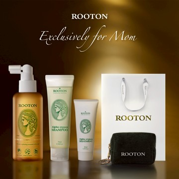 快速出貨【ROOTON】感謝媽媽🌷甦活植萃髮根噴霧150ml+甦活植萃洗髮精70ml+甦活植萃護髮素30ml+品牌化妝包掛件+燙金禮袋(母親節禮物)
