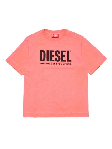 Diesel Kids - logo-print cotton T-shirt - kids - Cotton - 8 yrs - Orange
