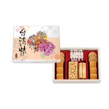 【奇華餅家】台灣情禮盒(鳳梨金酥*3+金桔檸檬酥*3+杏仁餅*4+香脆原味雞蛋捲9支裝*1+原味沙其瑪*1+原味牛軋糖6入)(春節禮盒)