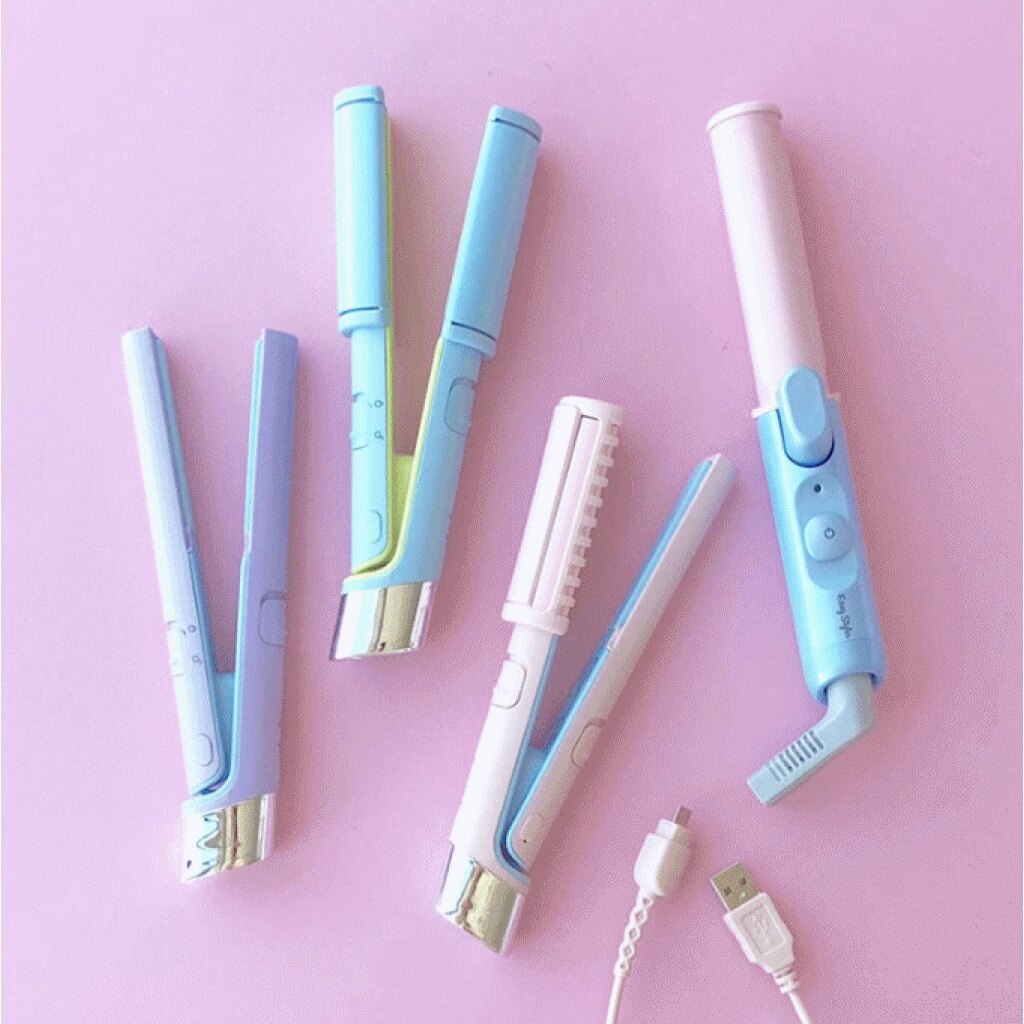 日本USB SUGAR IRON 迷你電棒燙直髮夾離子夾電棒捲電捲棒電棒夾旅行外出輕巧型全球通用-現貨