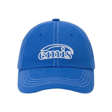 韓國 emis WHITE STITCH BALL CAP 韓製 縫線刺繡棒球帽 藍色BLUE