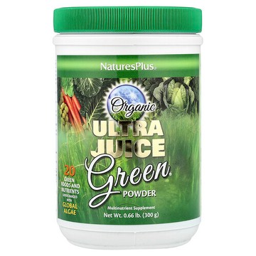 NaturesPlus, 有機超級多汁綠色蔬菜® 粉，0.66 磅（300 克）