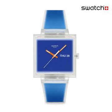 Swatch WHAT IF...SEE THRU BLUE? 經典手錶/男錶/女錶/瑞士製造 SO38K701 (42mm)