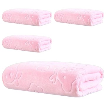 小熊壓花浴巾 G123 4條  桃粉熊  1組