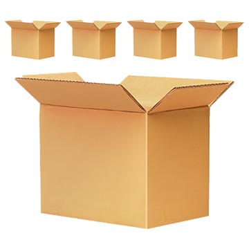 Casber科百承印 高耐抗三層波浪瓦楞紙箱 厚3mm  40 x 28.5 x 50cm  5個  Brown