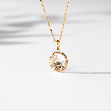 【輕奢】初始之心-14K金白水晶項鍊