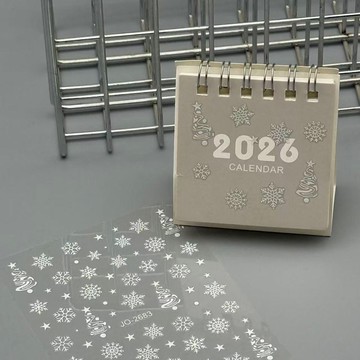 ⭐臺灣出貨🌈免運⭐新款雪花日曆2026年小檯曆ins風高顏值學生迷你日曆桌面擺件禮物【可開票】