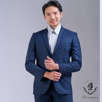 BARONECE 紳士首選微厚毛合身西裝_藍(617309-10)