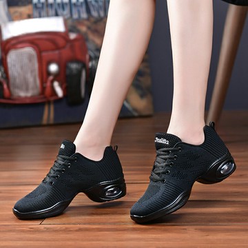 夏季舞蹈鞋女廣場舞鞋中跟軟底成人透氣水兵舞鞋跳舞鞋外穿時尚