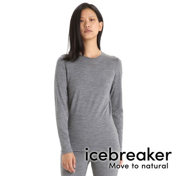 【icebreaker】女Oasis羊毛圓領長袖上衣-BF200『化石灰』104375 戶外 露營 登山 健行 休閒 時尚 羊毛 長袖 上衣