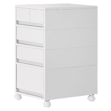 ONE HOUSE 麥樂移動式直角抽屜置物收納櫃 D組 2抽2矮1高 OH-R118-4  白色  27 x 37.5 x 49.5cm