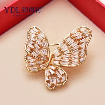 蝴蝶胸針防走光胸口神器高檔女胸花別針固定衣服設計感小眾配飾品