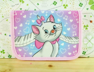 【震撼精品百貨】The Aristocats Marie 迪士尼瑪莉貓 亮皮證件套-粉音符 震撼日式精品百貨