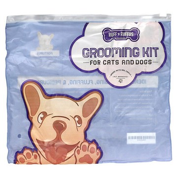 Ruff 'N Ruffus, 貓犬清潔套件，寵物清潔釘耙梳和指甲鉗，紫色，1 把梳子，1 把指甲鉗