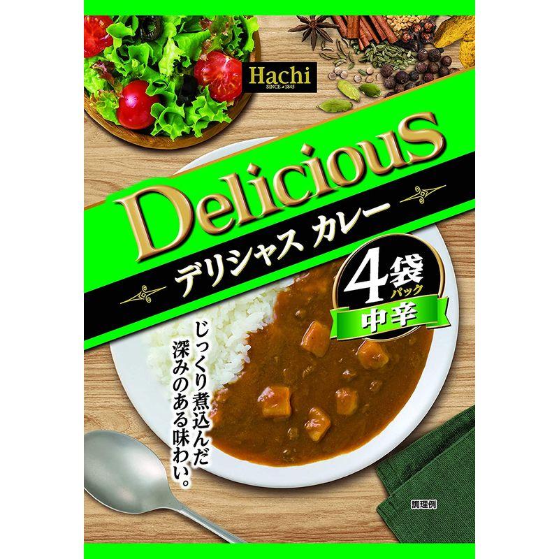 ハチ食品 デリシャスカレー 中辛 4袋パック 170g