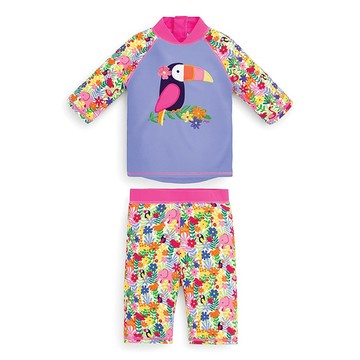 英國 JoJo Maman BeBe 嬰幼兒/兒童兩件式防曬泳裝_叢林世界 (JJ-E1865)