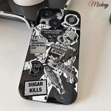潮牌吉他iPhone15PROMAX手機殼蘋果14pro軟11/12防摔15全包13情侶