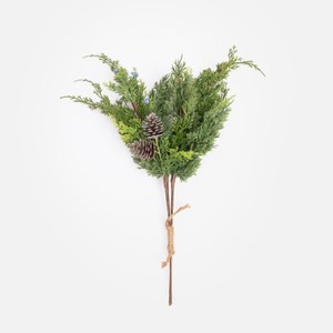 艾禮思擬真花插柏與松果小藍莓花束63cm