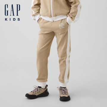 【GAP】兒童GapFit Tech Logo 束口運動褲-經典卡其/制服深藍(870853)