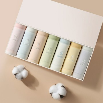 純棉內褲女親膚透氣滴膠褲頭7A抗菌棉襠中腰包臀簡約純色少女內褲鑫弘-素時衣櫥