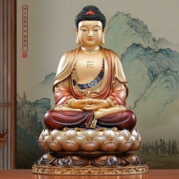 {可刷卡 打統編}臺灣純銅釋迦牟尼佛坐像家用供奉阿彌陀佛像三寶佛藥師佛銅像擺件