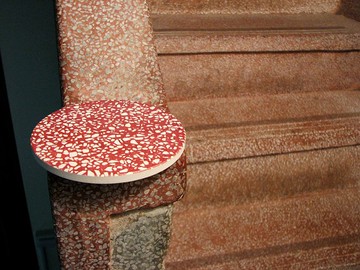 紅色磨石子吸水杯墊