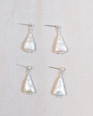 雪樹珍珠銀珠耳環