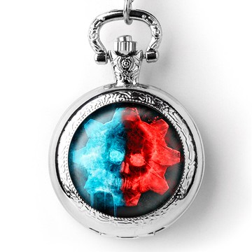 歐美風復古翻蓋懷表戰爭機男生懷表潮流學生定制項鏈金屬掛表