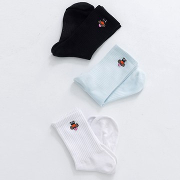 蛋頭先生聯名刺繡中筒襪(三入)