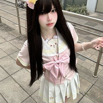 【台灣出貨】小櫻回信 櫻空社 原創正版 JK 收腰制服 水手服 粉色 可愛 顯瘦 學院風 套裝 束腰 制服 水手服 套裝