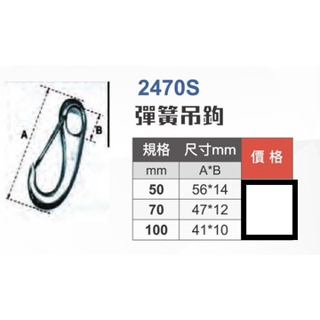 WIN五金 2470S 多種尺寸 白鐵彈簧吊鉤 鑰使圈 登山鉤 不鏽鋼鉤子 彈簧鉤 軌道鉤 白鐵登山鉤 多功能掛勾