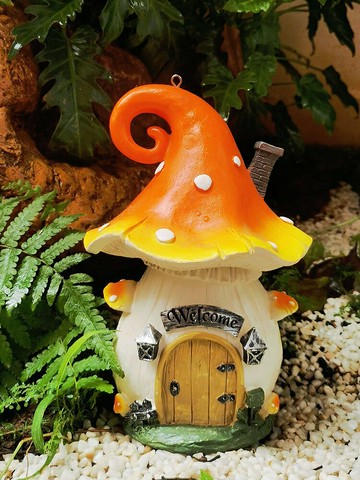 免運戶外擺件花園造景 工藝品太陽能樹脂小房子樹屋花園擺件庭院裝飾園藝雜貨陽臺布置