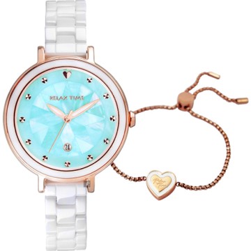 RELAX TIME 極光系列Aurora 陶瓷女錶-湖水綠(RT-92-5) 新年開運 送禮推薦
