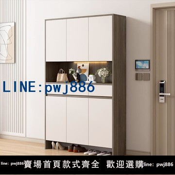 【便宜有好貨】實木入戶高柜多層超大鞋柜大容量門口儲物一體室內可定制做包安裝