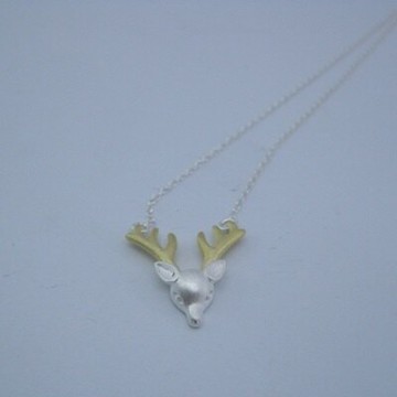 925純銀項鍊 吊墜-流行百搭可愛麋鹿生日情人節禮物女飾品2色73jd41【獨家進口】【米蘭精品】