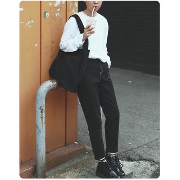 洋子家新款日式手作慵懶隨性日系暗黑系黑暗風日本男包女包帆布包