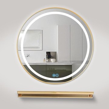 免運 全身靜 鏡子 浴鏡 智能浴室鏡子鋁合金邊框帶置物架LED發光鏡除霧圓形衛生間套裝鏡全館折扣 特惠/新品特價 工廠直銷 售後保障 5k77
