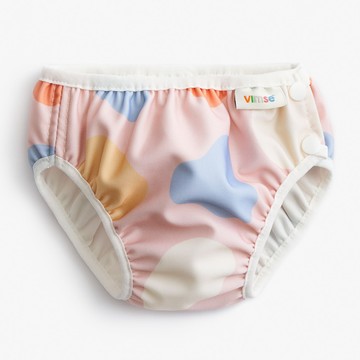 Vimse-彈性防漏游泳尿褲(粉紅幾何)