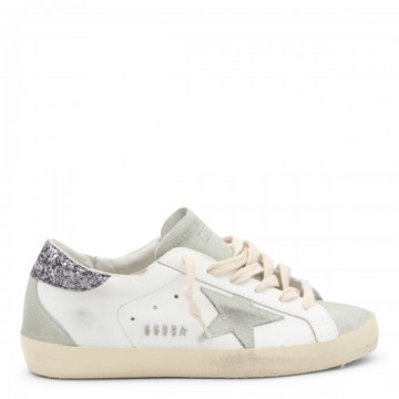 Golden Goose - White And Silver Leather Super-star Sneakers 38