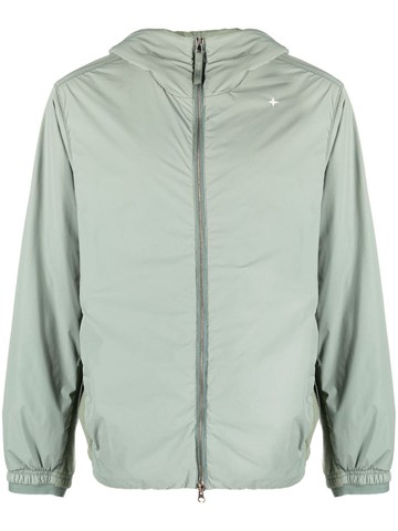 Stone Island - zip-up hooded jacket - men - Elastane/Polyamide/Polyamide/Elastane/Polyester - S - Green