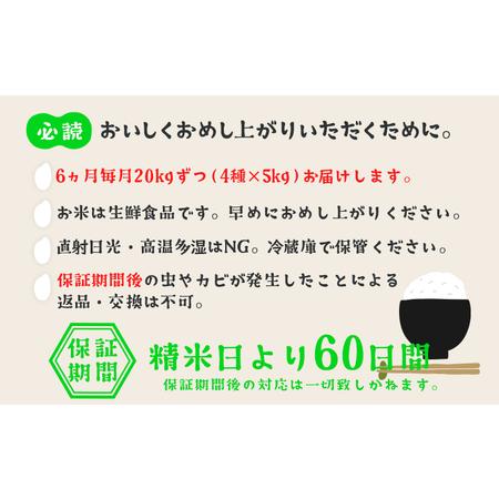 ふるさと納税 K1959 ＜2024年08月下旬初回発送＞ 定期便 1000セット 限定 お米 4種 食べくらべ 20kg 茨城県産 茨城県境町