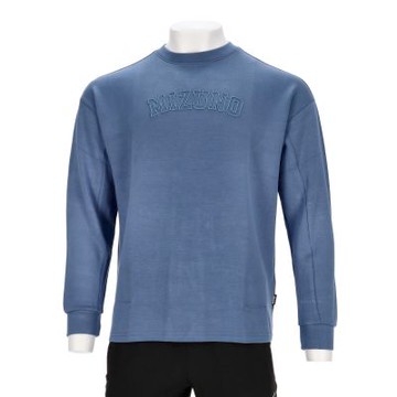 Mizuno 美津濃 1906 男款 灰藍色 圓領 棉質 運動 休閒 大學T 長袖 D2TAA53715