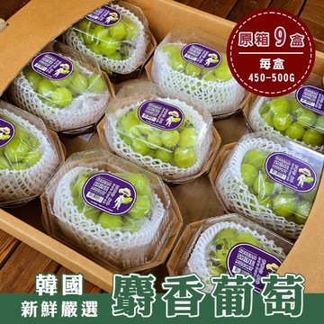 果物樂園-韓國麝香葡萄(2房_600g/盒)