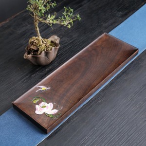 中国茶器 茶盤 (黒檀木)（茶器 茶盤 茶道具 お茶 ティー 茶器
