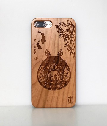 客制純木iPhone三星手機殼,訂做純木手機殼,創意禮品, 龍貓