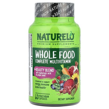 NATURELO, 全食完整多維生素 + 美容混合物素食膠囊，60 粒